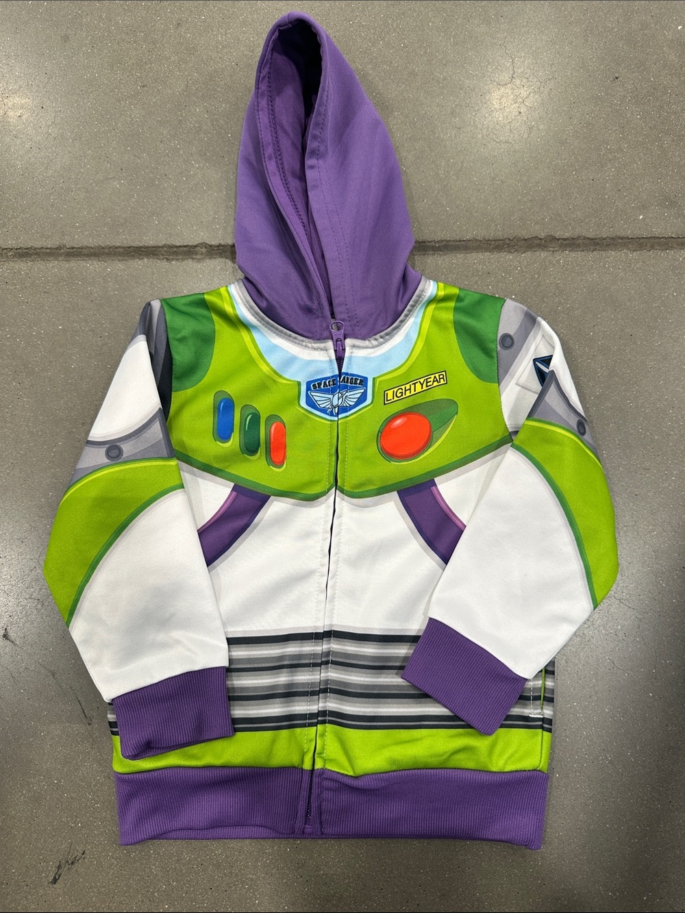 Toy Story Buzz Lightyear Kids Zip-Up Hoodie - Purple & Green 3T